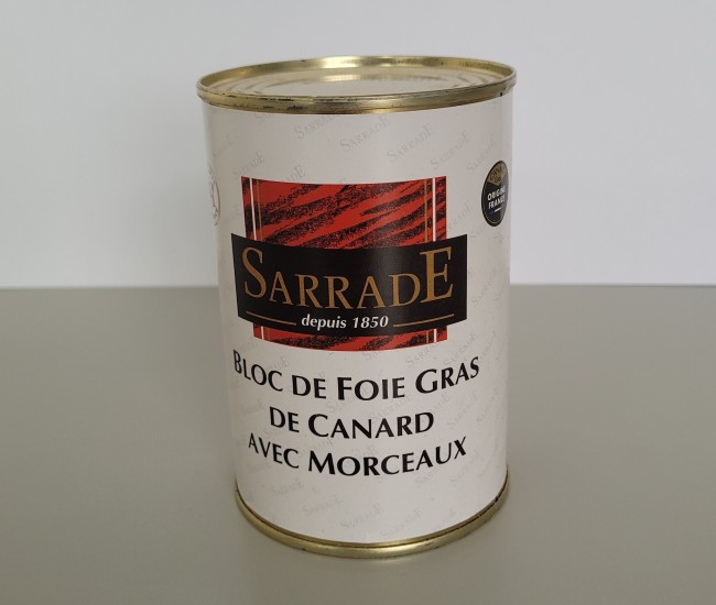 Bloc de foie gras de Canard avec morceaux 400g