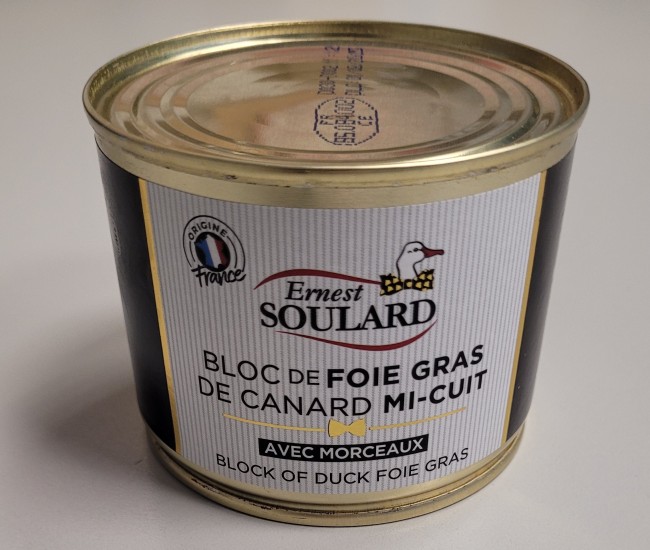 Bloc de foie gras de canard mi-cuit 30 % morceaux  200g