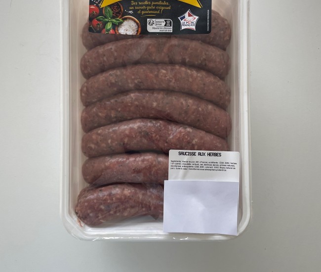 Grosses saucisses aux herbes 125g x 14