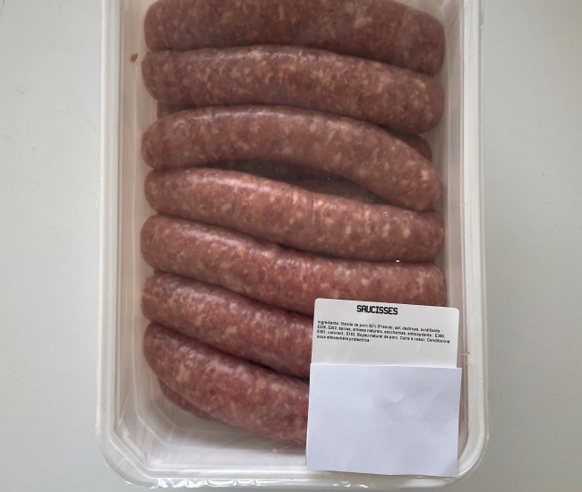 Grosses saucisses natures 125g x 14 